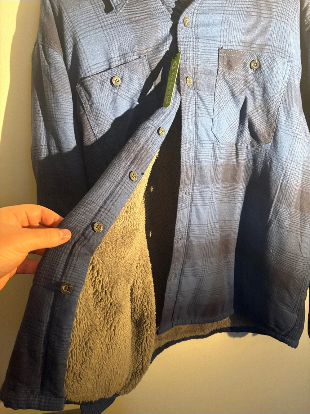 Wrangler Blue Plaid Lightweight Shirt Jacket